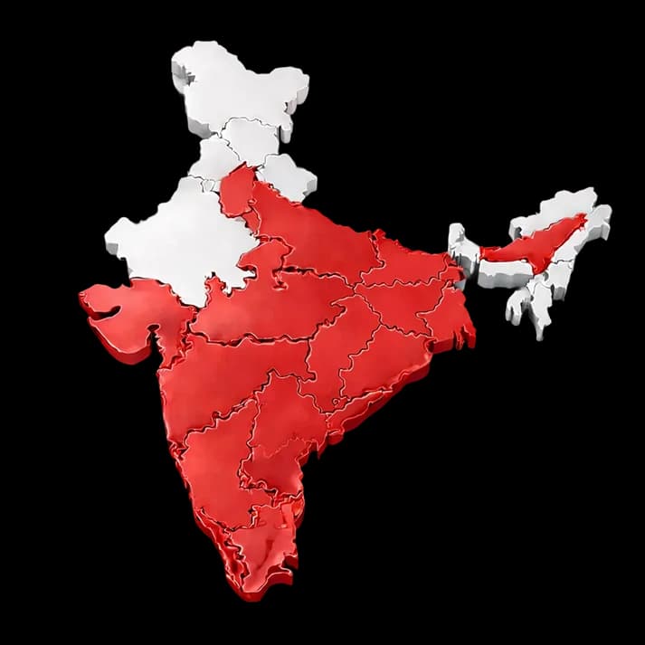 India map showing Hyderabad